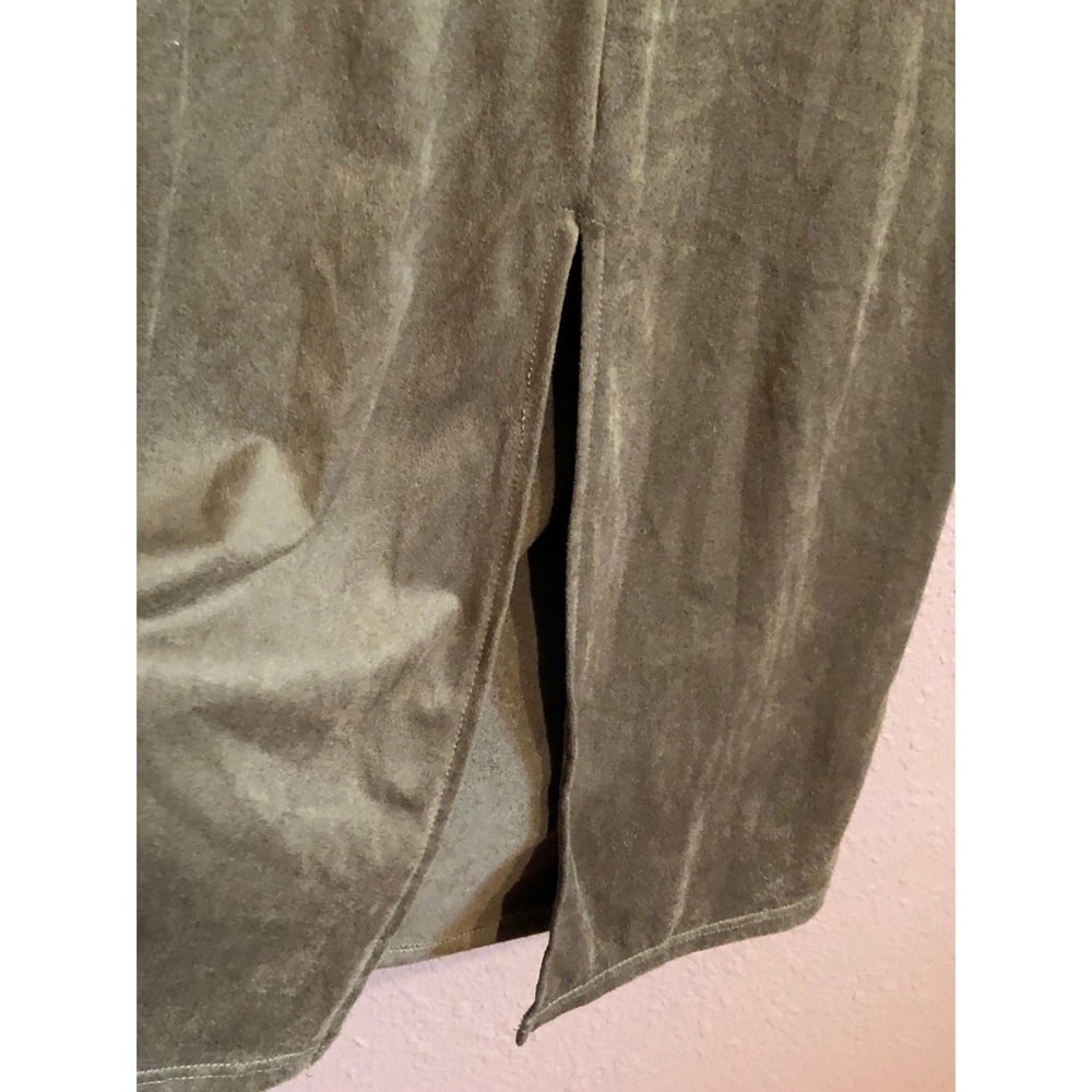 Sans Souci Vegan Suede Midi Dress Olive Md - Picture 4 of 5